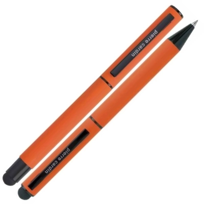 Zestaw piśmienny długopis i pióro kulkowe touch pen soft touch CELEBRATION Pierre Cardin kolor pomarańczowy (MACB0401001
