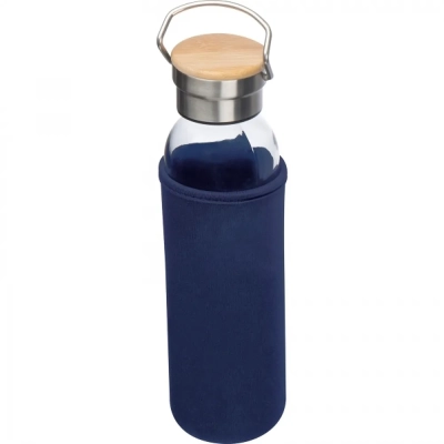 Butelka szklana z pokrowcem 600 ml kolor granatowy (MAC6318144)