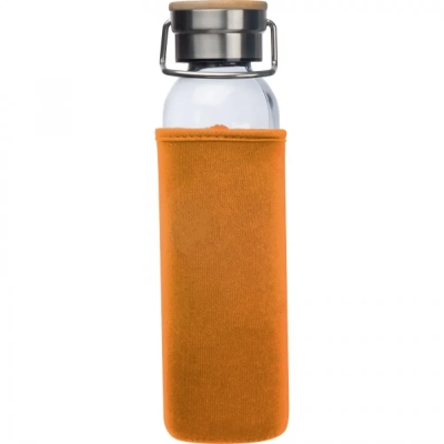 Butelka szklana z pokrowcem 600 ml kolor pomarańczowy (MAC6318110)