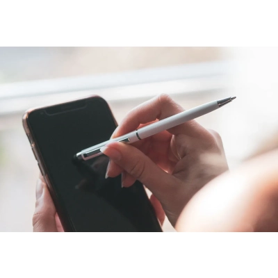 Długopis plastikowy touch pen kolor biały (MAC1878606)
