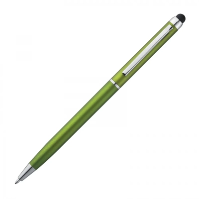 Długopis plastikowy touch pen kolor jasnozielony (MAC1878629)
