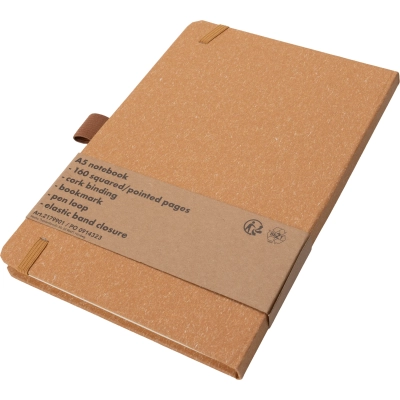 Notatnik A5 w kropki z papieru z recyklingu kolor czerwony (MAC2179905)