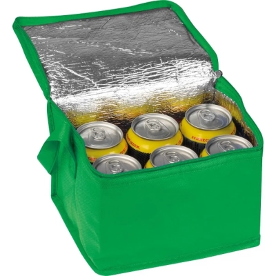 Torba termiczna non woven na 6 puszek 330 ml kolor zielony (MAC6154209)