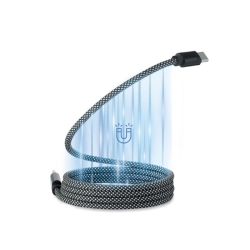 BRAID - Pleciony kabel magnetycznyRPET - Kolor Bialy/Czarny