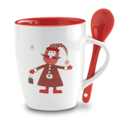 CLAUS - Kubek z łyżeczką 250ml - Kolor Wielokolorowy