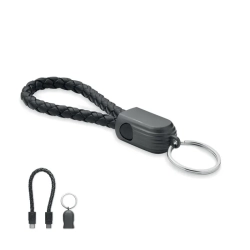 FAULETI LOOP - Brelok z kablem USB-C - Kolor Czarny