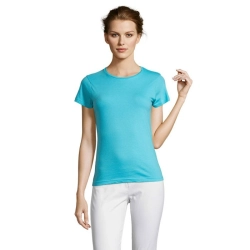 MISS - Damski T-SHIRT 150g - Kolor Niebieski Atol