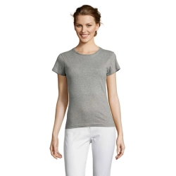 MISS - Damski T-SHIRT 150g - Kolor Szary Melanż