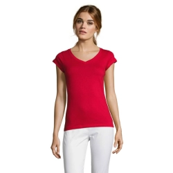 MOON - Damski T-SHIRT 150g - Kolor Czerwony