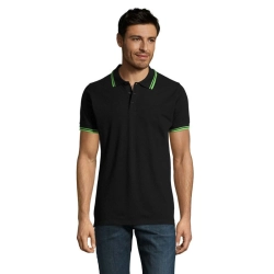 PASADENA MEN - PASADENA męskie polo 200g - Kolor Czarny/Limonka