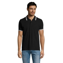 PASADENA MEN - PASADENA męskie polo 200g - Kolor Negro/Blanco