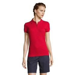 PEOPLE - Damskie POLO 210g - Kolor Czerwony