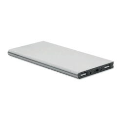 Power bank 8000 mAh POWERFLAT8C kolor srebrny mat