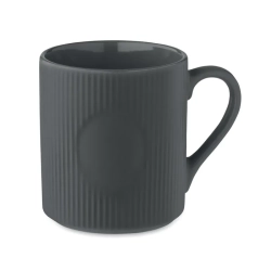 RIBMUG - Kubek ceramiczny w prążki 340 m - Kolor Kamienny Szary