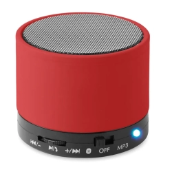 Round Bass - Głośnik bluetooth okrągły - Kolor czerwony