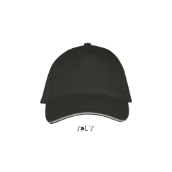 LONG BEACH - FIVE PANEL CAP - Kolor Ciemnoszary/jasnoszary