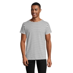 MILES MEN - MILES Męski T-shirt 150g - Kolor Biały/Navy