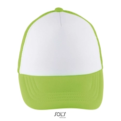 BUBBLE KIDS - 5 PANEL CAP - Kolor White/Neon Green