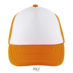 BUBBLE KIDS - 5 PANEL CAP - Kolor White/Neon Orange