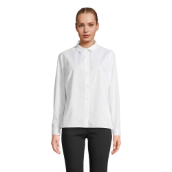 BAILEY - WOMEN POPLIN SHIRT - Kolor Bialy