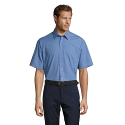 BRISTOL - POPLIN MEN SHIRT - Kolor Średni Niebieski