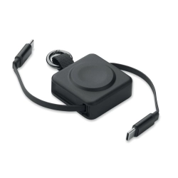 SKILFUL - Zwijany kabel USB-C 100 W - Kolor Czarny