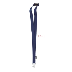 Smycz RPET 20 mm  LANY RPET - kolor niebieski