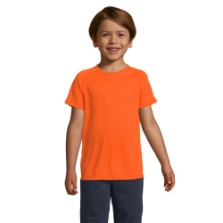 SPORTY KIDS - SPORTY Dziecięcy T-Shirt - Kolor Neonowy Pomarańczowy