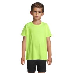 SPRINT KIDS - SPORTS T-SHIRT - Kolor Neon Yellow