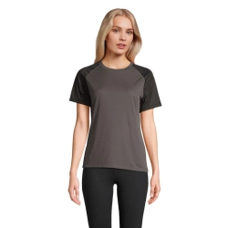 VORTEX WOMEN - RAGLAN T-SHIRT - Kolor Black/Charcoal Grey