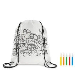 Worek ze sznurkiem z włókniny CARRYDRAW - kolor biały