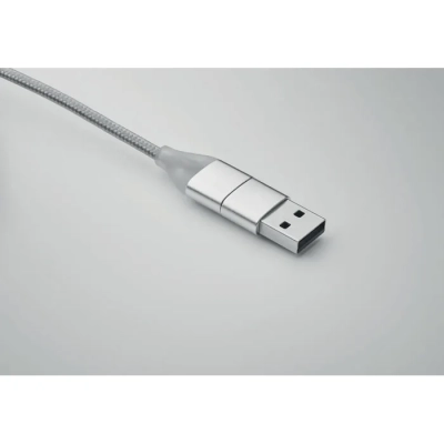 BLUE Kabel ładujący 4 w 1 typu C kolor srebrny