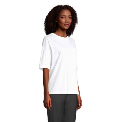 BOXY WOMEN - T-SHIRT OVERSIZE - Kolor Bialy