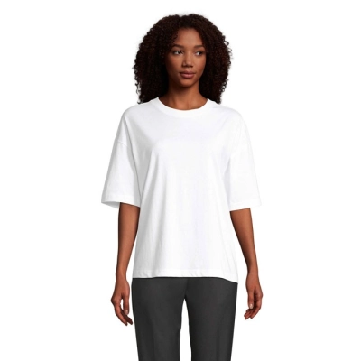 BOXY WOMEN - T-SHIRT OVERSIZE - Kolor Bialy