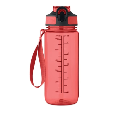ENKEL - Butelka sportowa 700 ml - Kolor Przezroczysty Czerwony