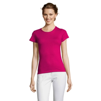 MISS - Damski T-SHIRT 150g - Kolor Fuchsia