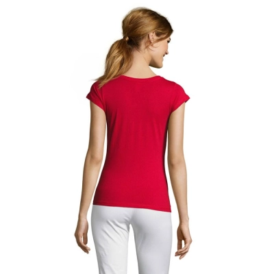 MOON - Damski T-SHIRT 150g - Kolor Czerwony