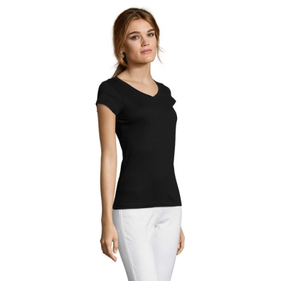 MOON - Damski T-SHIRT 150g - Kolor Deep Black