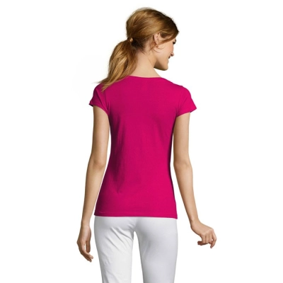 MOON - Damski T-SHIRT 150g - Kolor Fuchsia