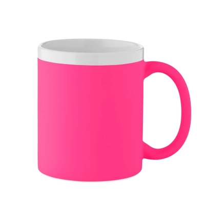 MUGIVA - Kubek ceramiczny 300ml - Kolor Fluorescencyjny -Fuksja