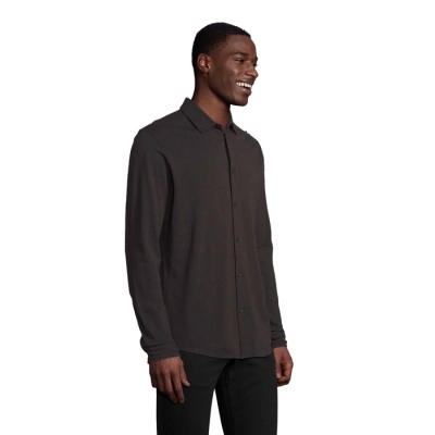 BASILE MEN - SHIRT - Kolor Deep Black