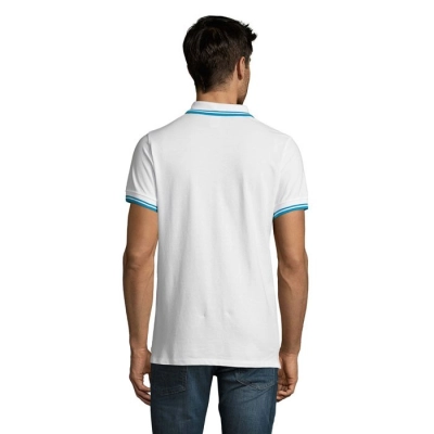 PASADENA MEN - PASADENA MĘSKA POLO - Kolor White/Aqua