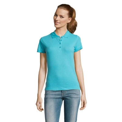 PASSION - Damskie POLO 170g - Kolor Niebieski Atol