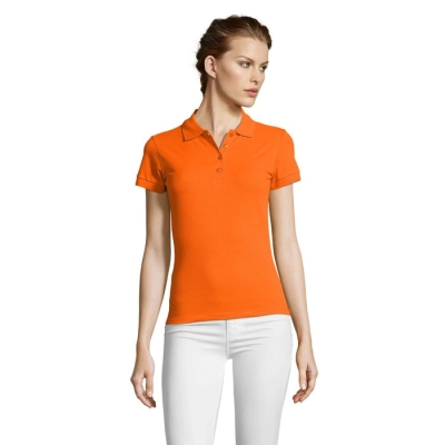 PEOPLE - Damskie POLO 210g - Kolor Pomaranczowy