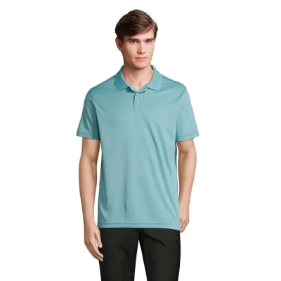 PITCHER - UNISEX POLO - Kolor Pool Blue