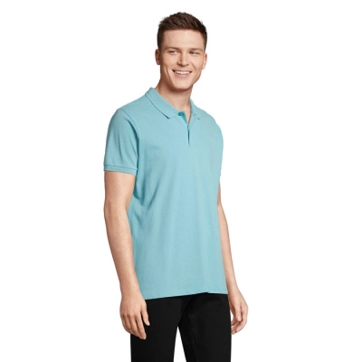 PLANET MEN - polo 170g - Kolor Pool Blue