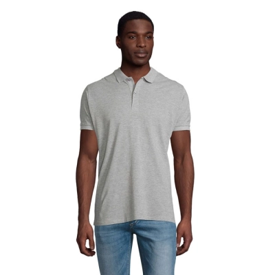PLANET MEN - polo 170g - Kolor Szary Melanż 2