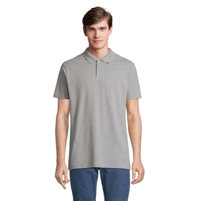 PULSE - UNISEX POLO - Kolor Szary Melanż 2
