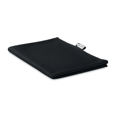 Ręcznik z etui, RPET  - kolor czarny