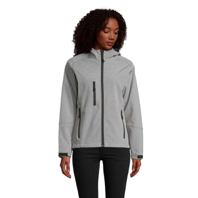 REPLAY WOMEN - REPLAY damski softshell340 - Kolor Szary Melanż